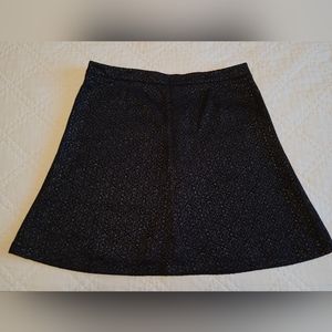 Loft black jacquard skirt, size L